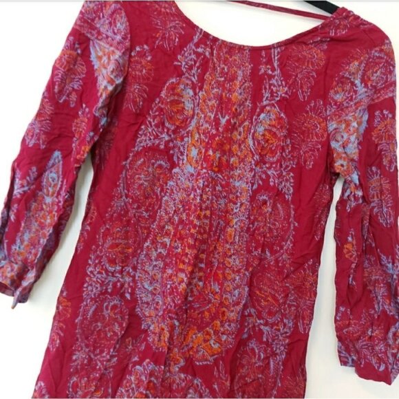 𝅺BILLABONG Burgundy Boho Paisley Dress - Picture 2 of 4